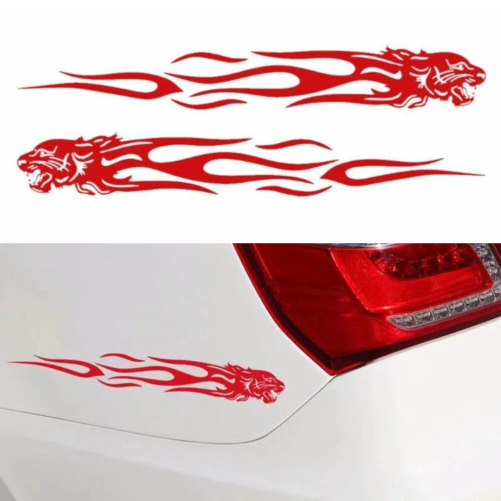 2Pcs Reflective Flame Stickers for Cars and Motorcycles
