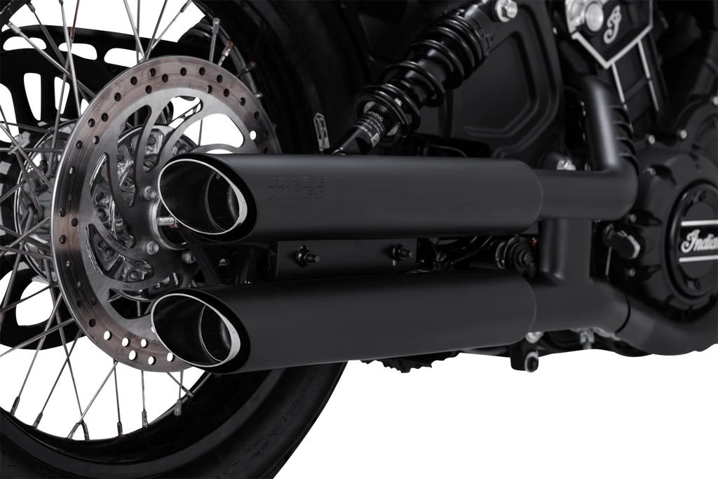 3" Twin Slash Slip-On Mufflers for Vance & Hines (Black) (48323)