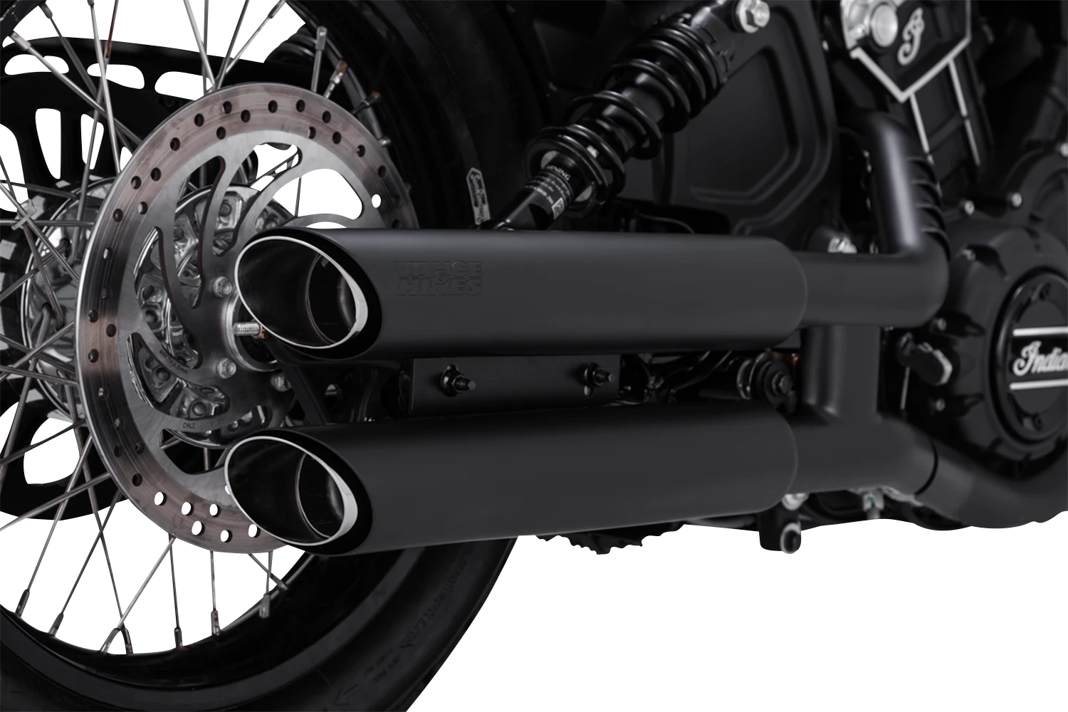 3" Twin Slash Slip-On Mufflers for Vance & Hines (Black) (48323)