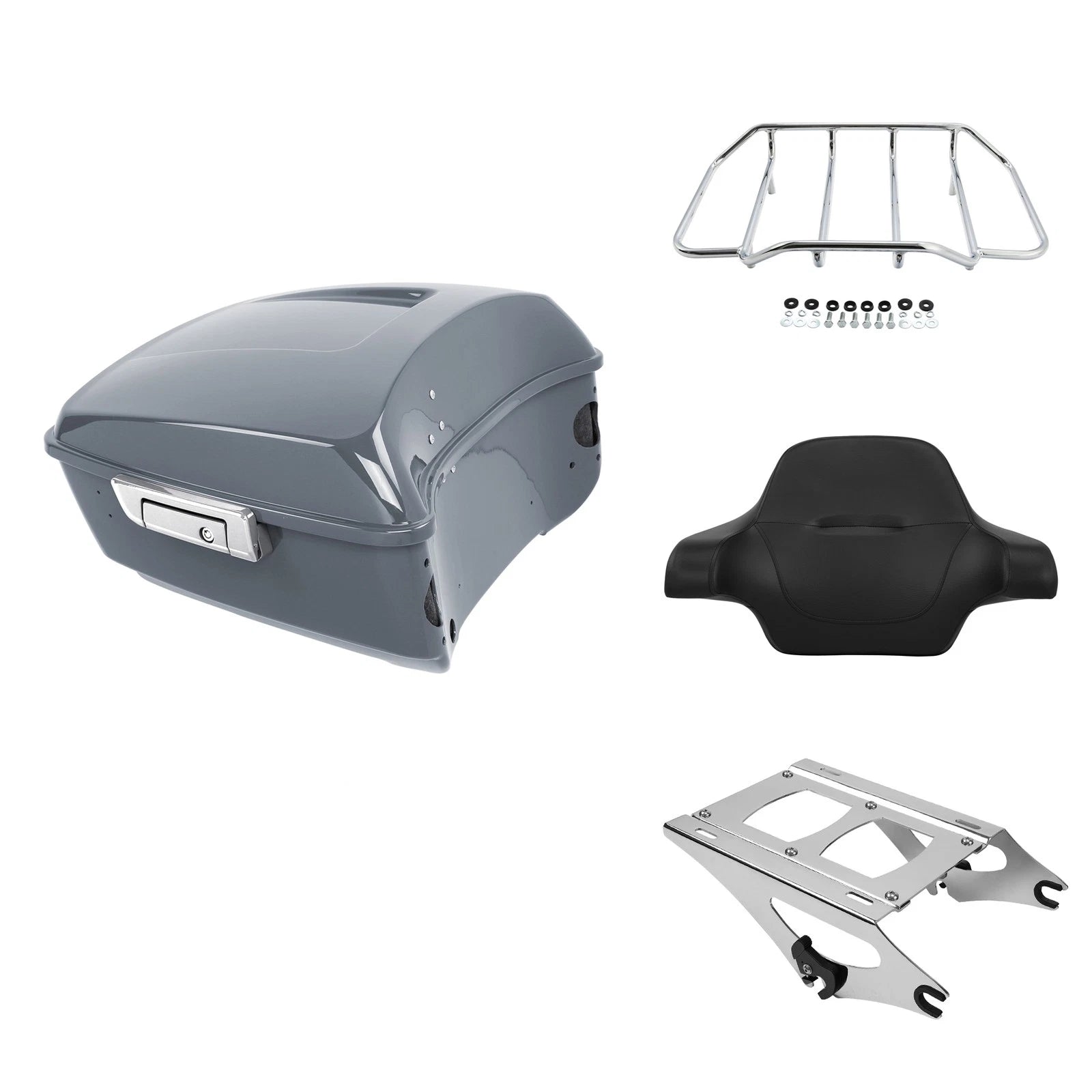 Trunk Backrest Rack Mount for Harley Electra Glide (2014–2026) Gunship Gray