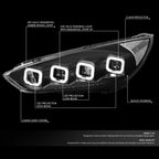 Sequential LED Halo Projector Headlight for Ford Focus (2015–2018)