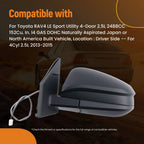 Driver Mirror for Toyota RAV4 (2013–2015) 87940-42B40 Black