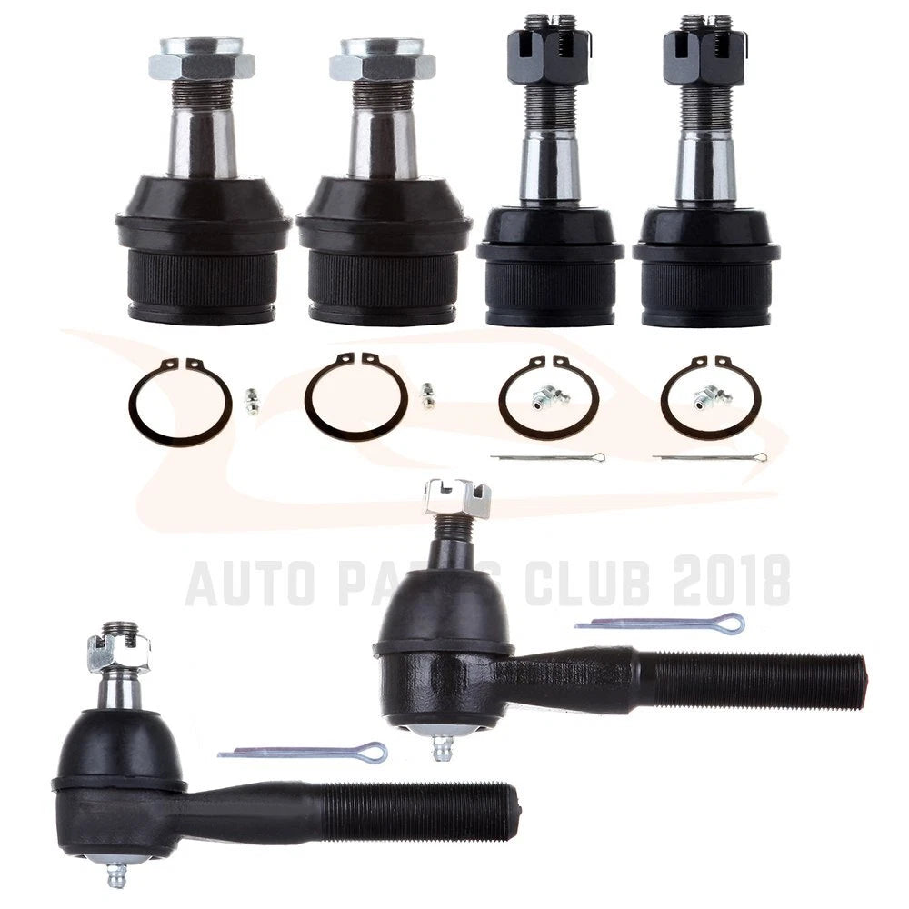Set of 6 Suspension Front Ball Joints Tie Rod Ends for Ford F-150 Bronco (1980–1996)