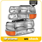 Set of 2 Headlights for Chevy Silverado 1999–2002, Suburban Tahoe 2000–2006
