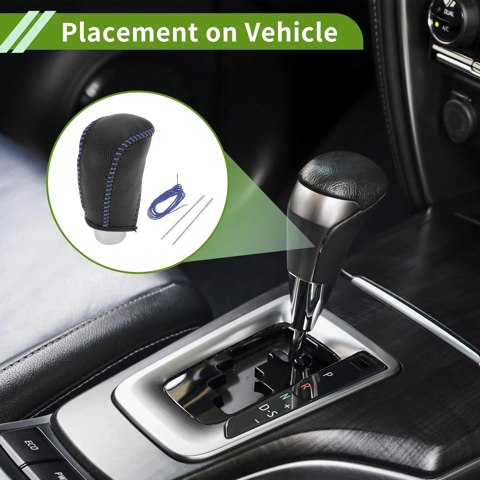 1 Pc Gear Shift Knob Cover for Toyota Corolla (2009–2013) Pebbled Black Blue