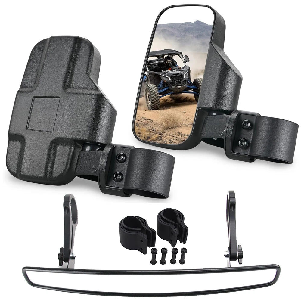 Set of 2 Rear View Center & Side Mirrors for Polaris Ranger RZR XP (2008–2020)