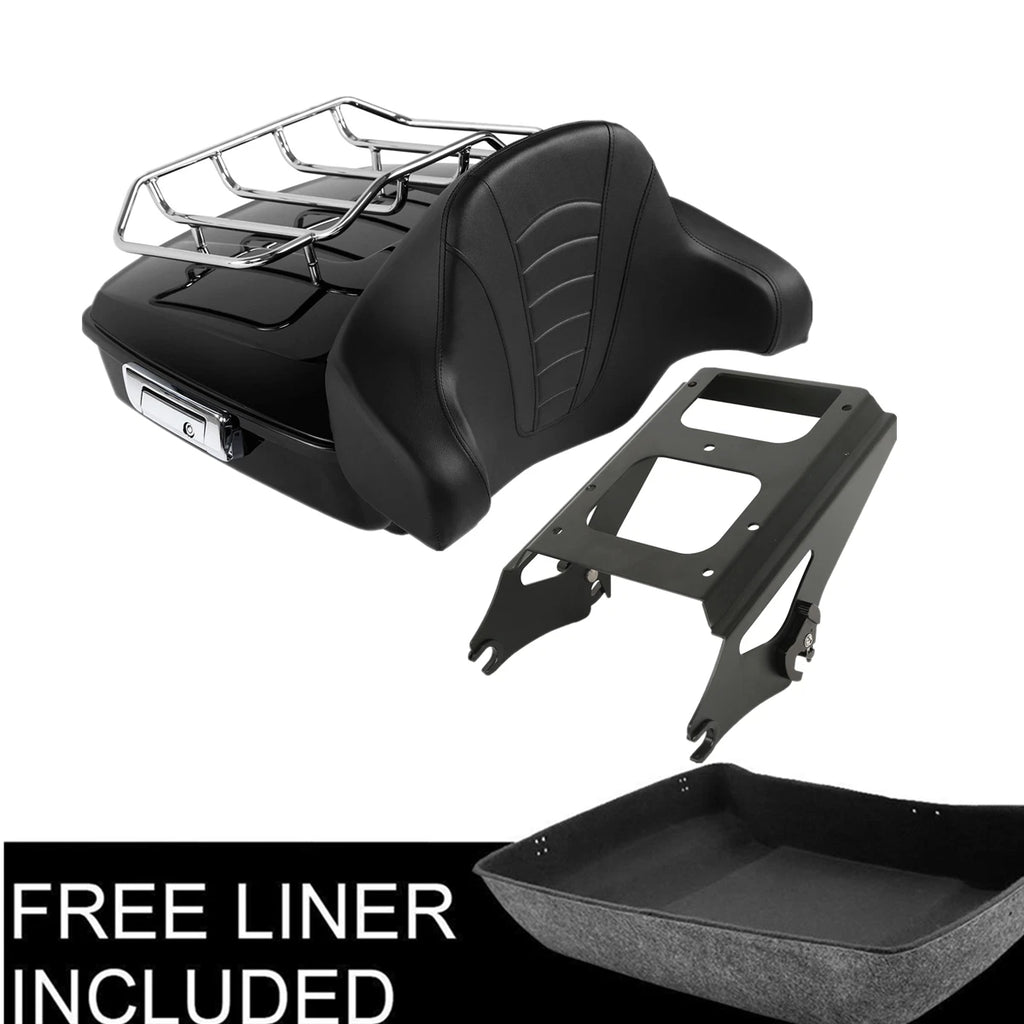 Trunk Backrest Pad Rack Mount for Harley Street Road Glide (2009–2013)