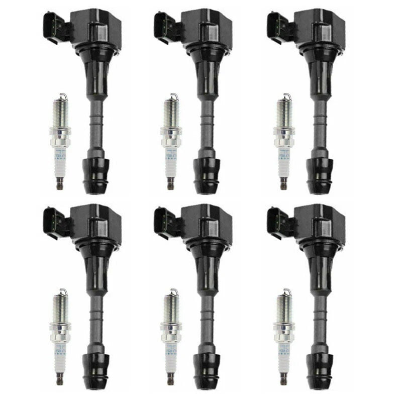 6X Ignition Coils + 6X Spark Plugs for Nissan Maxima 3.5 (2002–2008) 22448-8J11C UF349