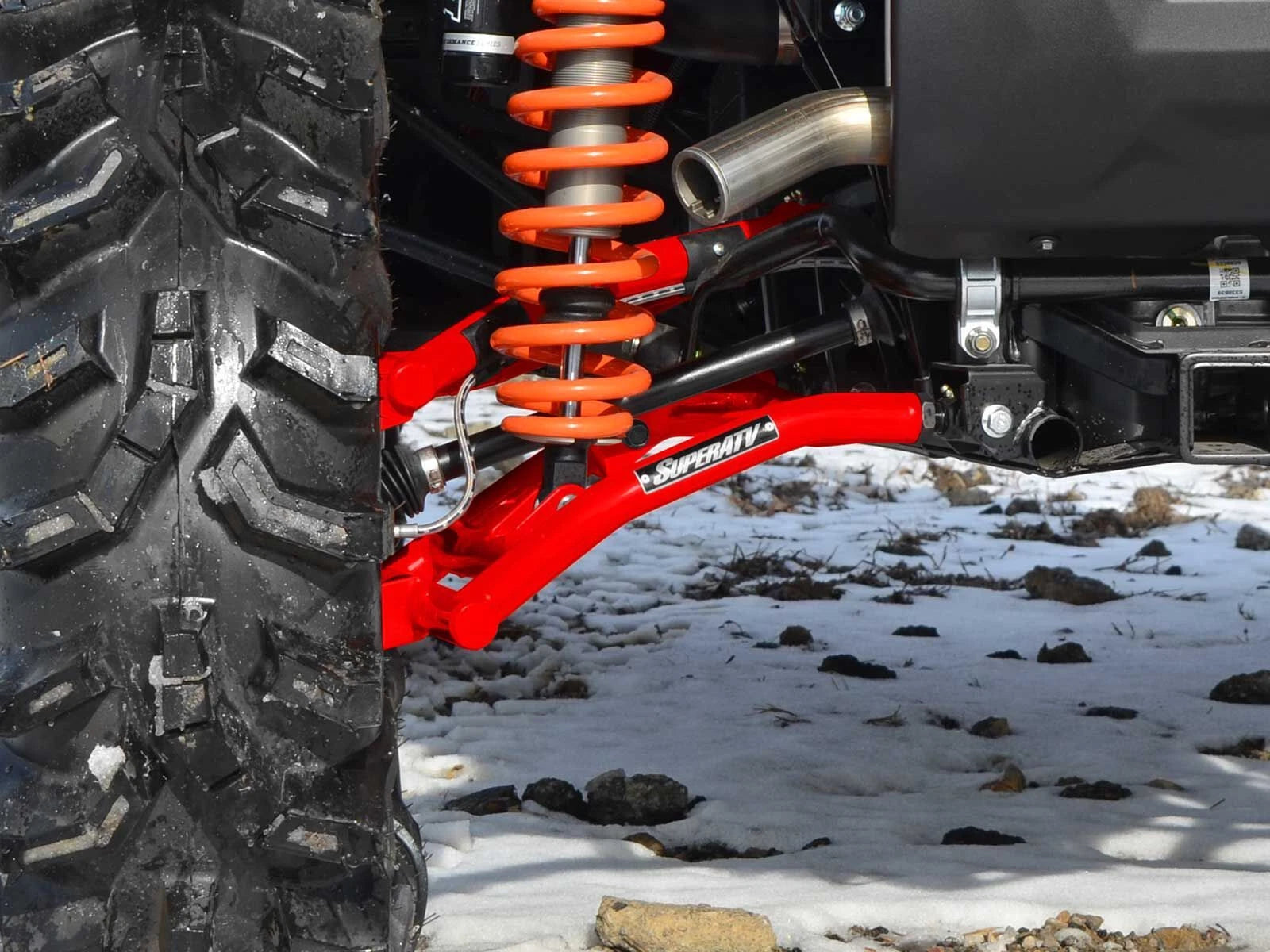 SuperATV High Clearance Rear Offset A Arms for Polaris General / 4 (2016–2023) - Red