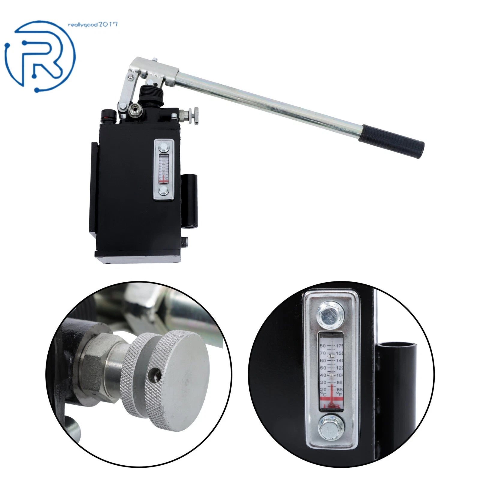Single-Acting Hydraulic Piston Hand Pump 1.5 Cid 1 Quart with Release Knob
