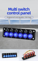 DC12V Blue LED Multi Port Socket Toggle Switch for Car Motorhome RV