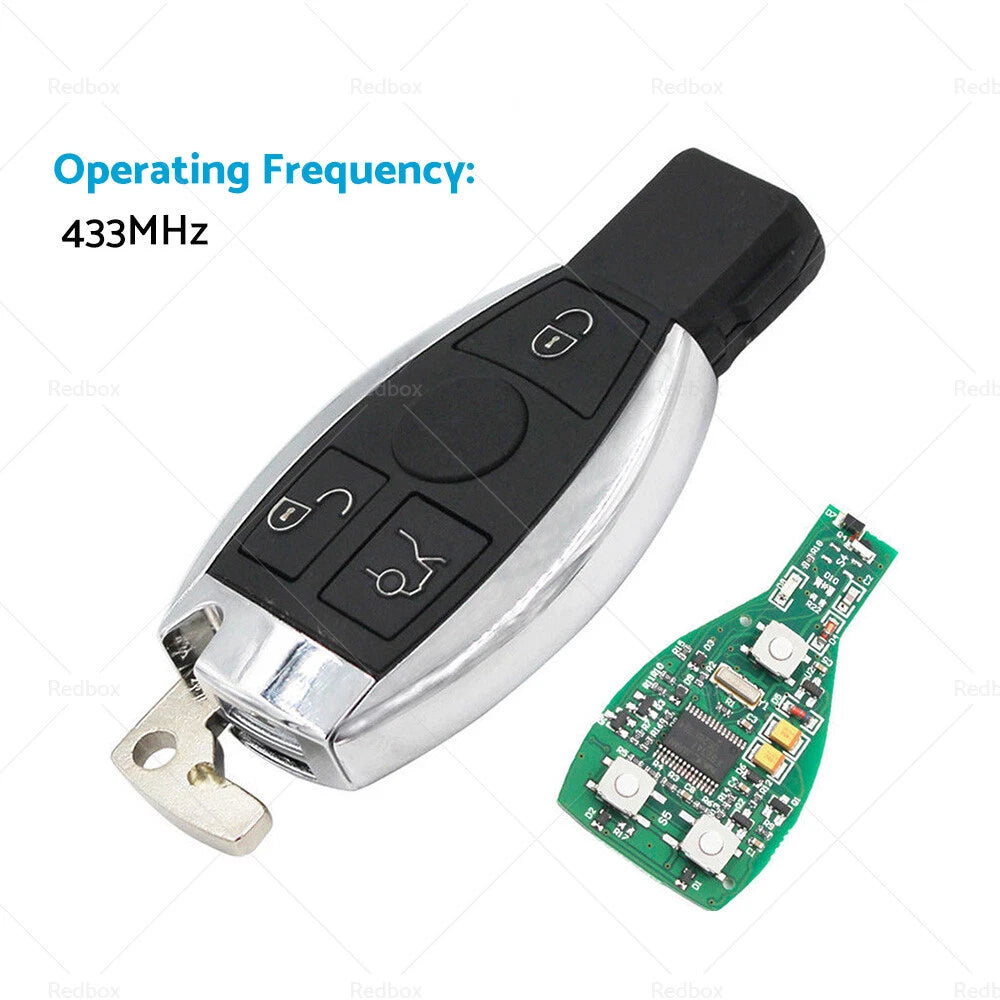 3 Buttons Remote Key Fob 433MHz BGA Chip for Mercedes Benz (2000–Present)