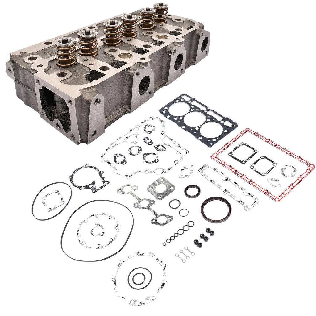 Complete Engine Cylinder Head & Gasket for Kubota FZ2400 F2560E F2880E ZD28