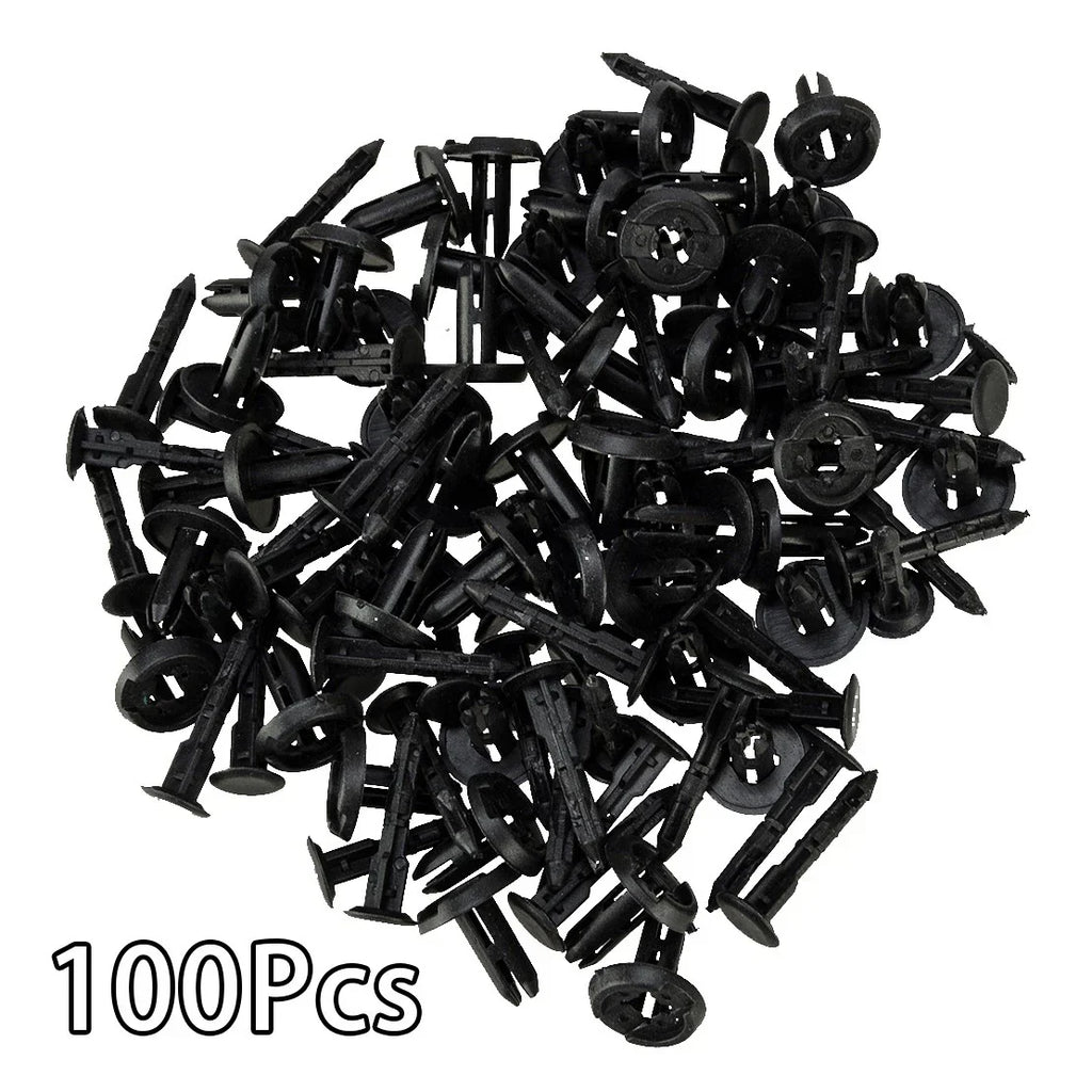100 x 6mm Bumper Bonnet Trim Clips for Universal Vehicles