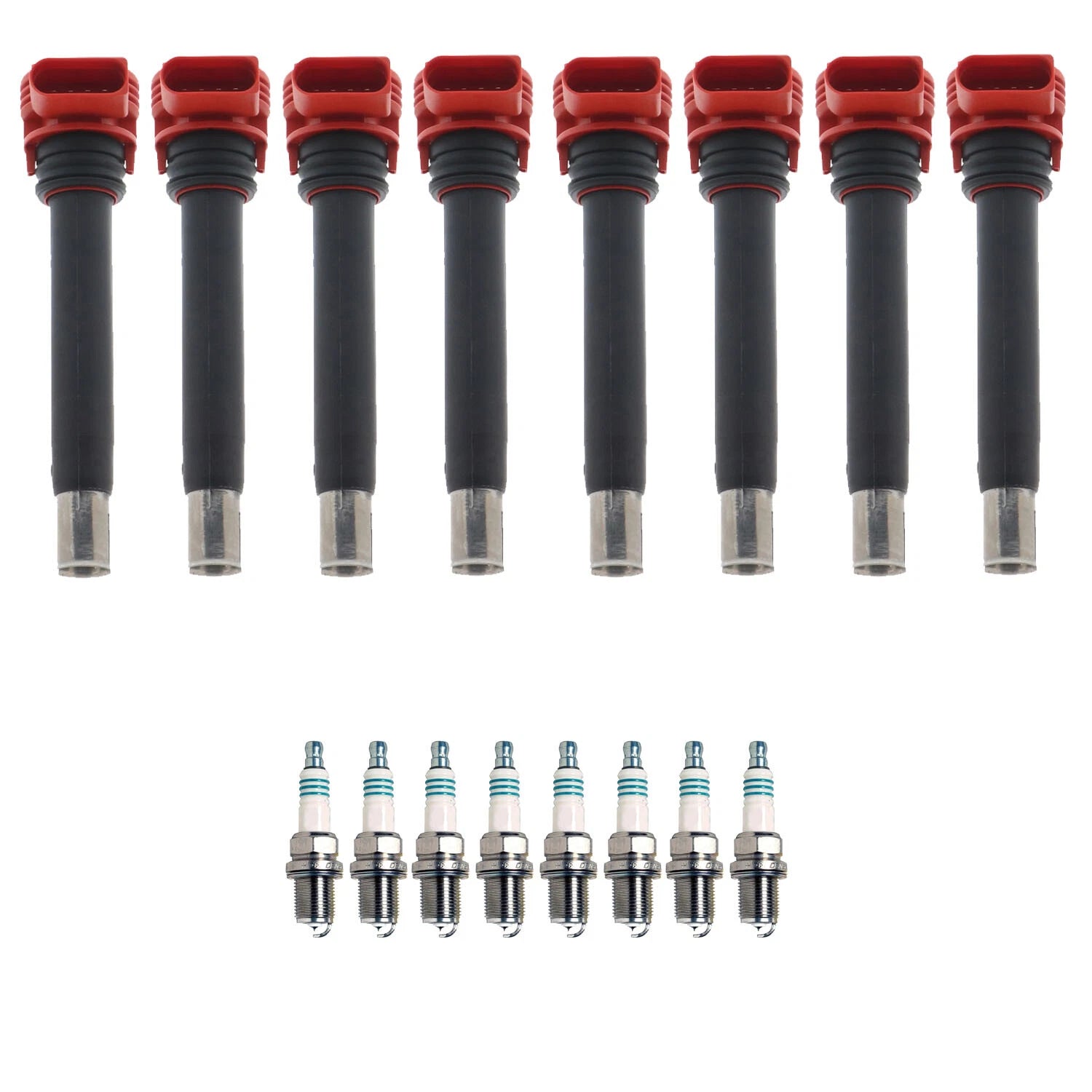 Set of 8 Ignition Coils & Iridium Spark Plugs for Audi A6 Quattro Q7 V8
