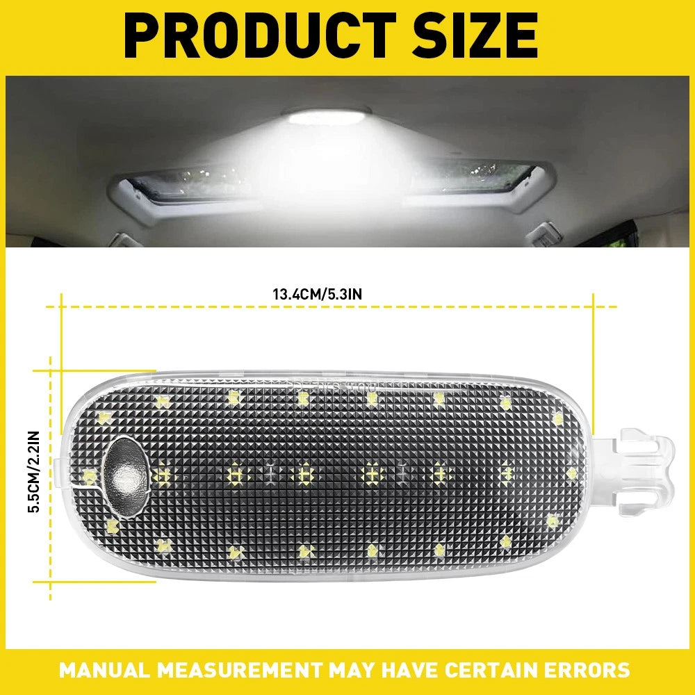 LED Overhead Dome Light Panel + Lamp Cover for Dodge Ram Durango Jeep Commander (2002–2009)