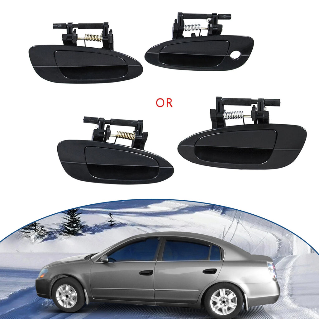 Door Handle Set of 4 Smooth Black for Nissan Altima (2002–2006)
