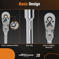 Set of 3 Flex Head Ratchets for Automotive (1/4, 3/8, 1/2 Drive)