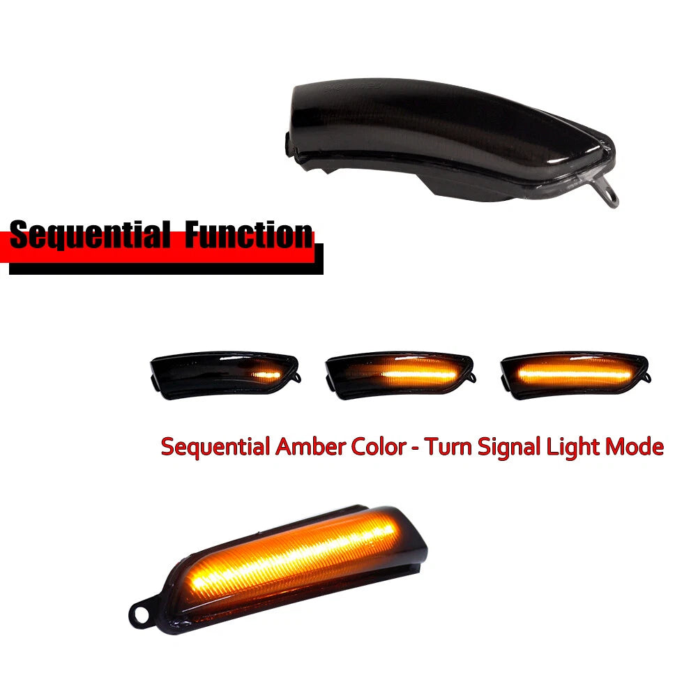 Smoked Sequential Amber LED Side Mirror Signal Lights for Chrysler 300 (2011–2023)