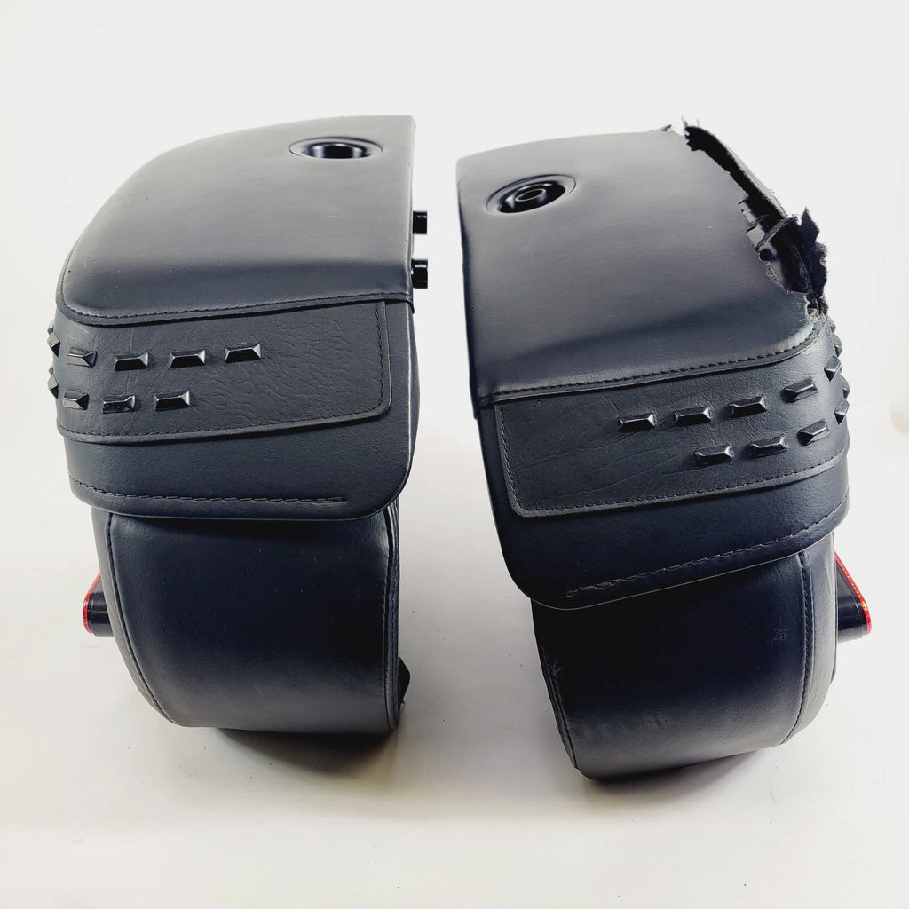 Saddlebags for Harley Heritage Softail (2018–2023) - Black Studded Leather