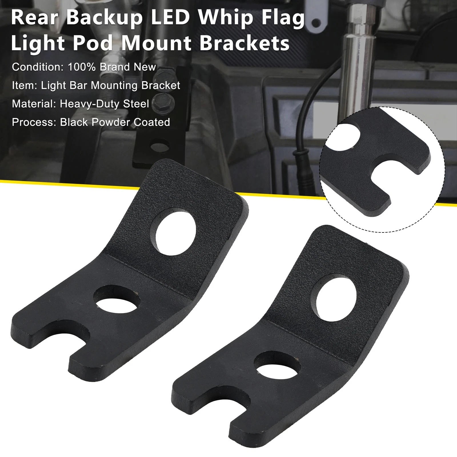 Rear Backup LED Light Pod Mount Brackets for Polaris RZR XP 1000 900 (2014–2020)