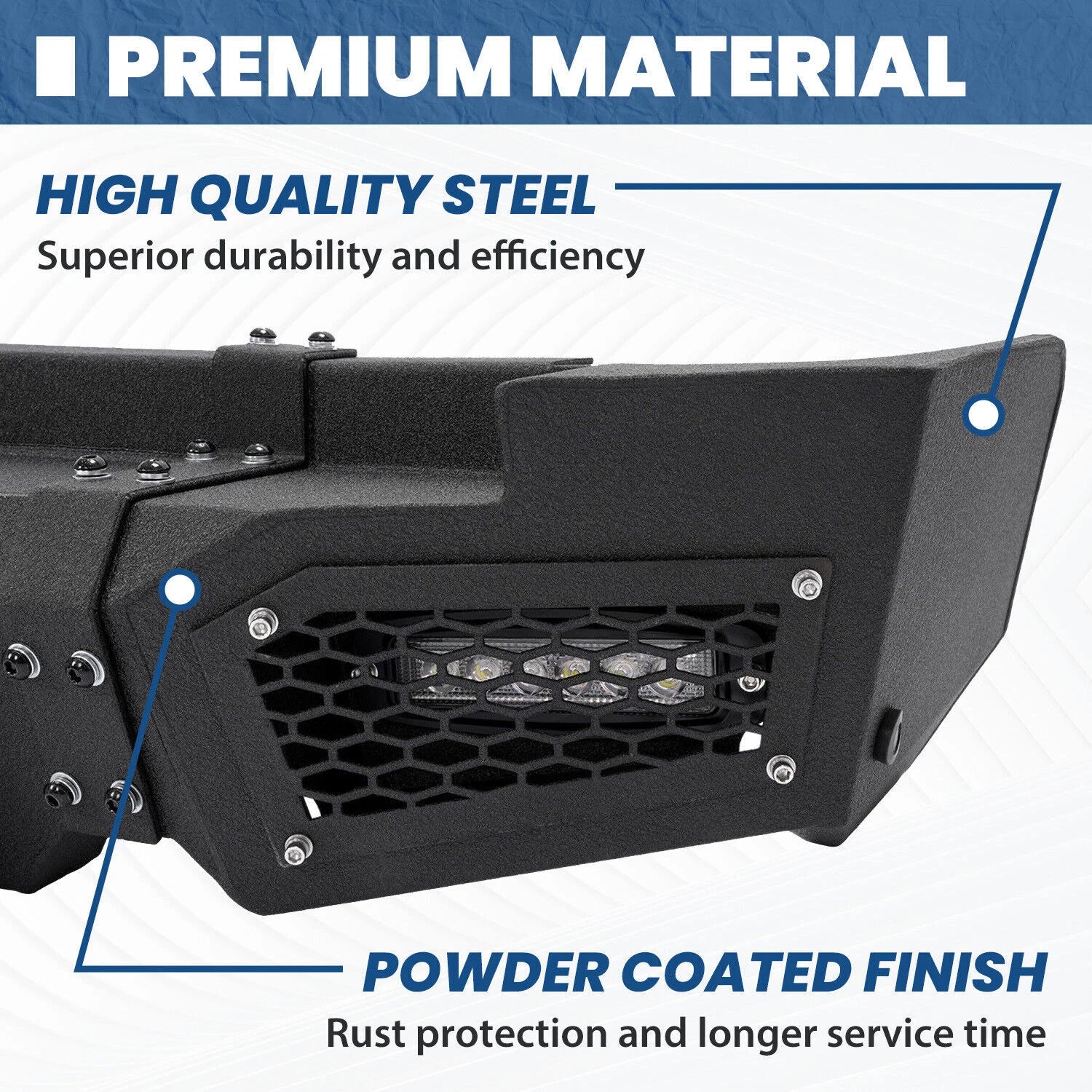 Rear Step Bumper with LED Lights for Dodge Ram 1500 (2019–2024)