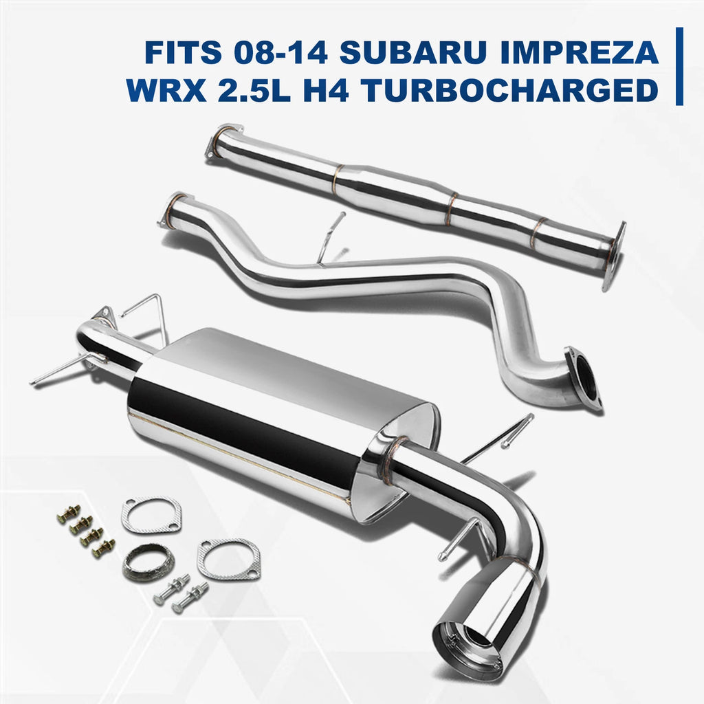 Catback Exhaust System Kit for Subaru Impreza WRX (2008–2014) EJ25 2.5L