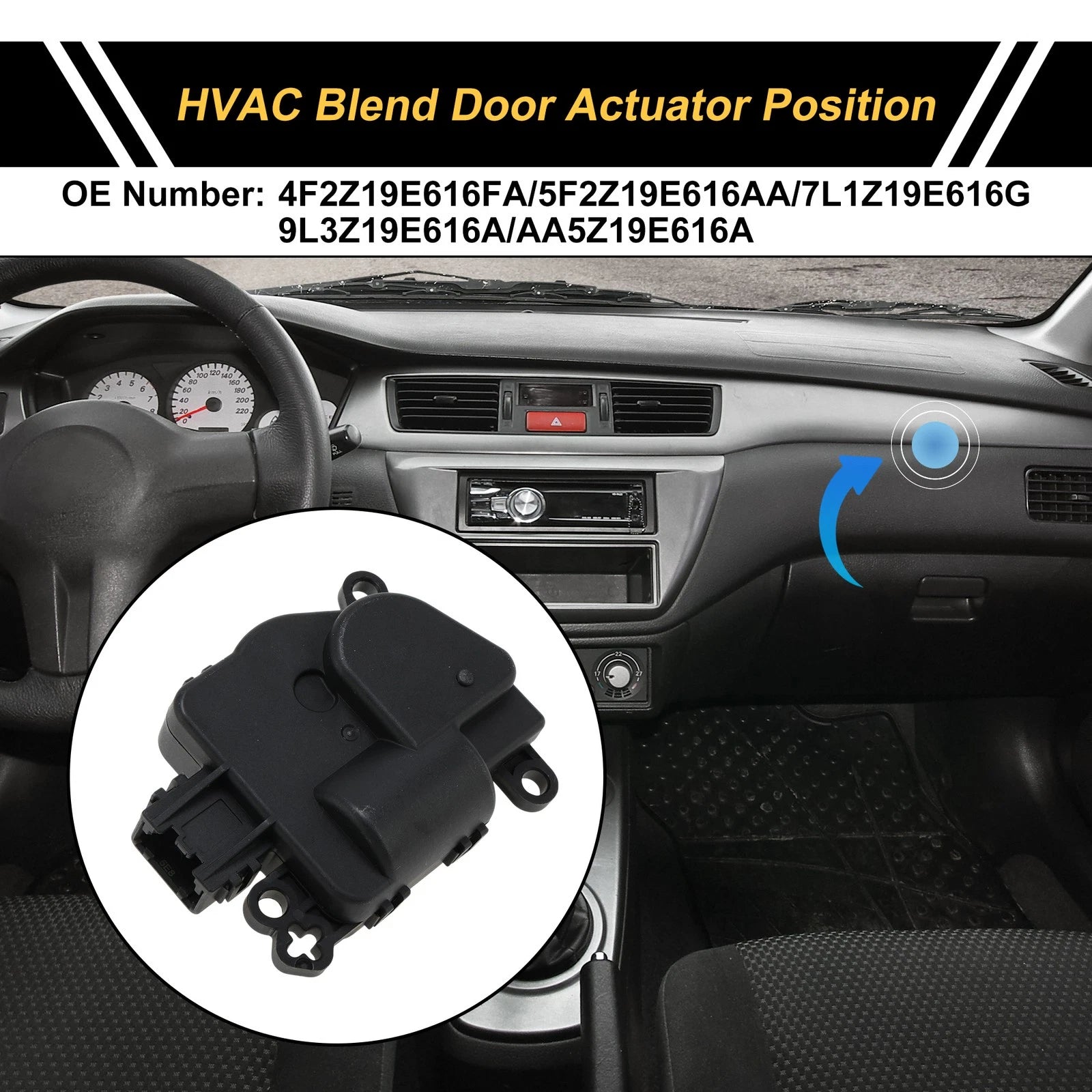 HVAC Heater Blend Door Actuator for Ford Explorer (2011–2018) No. 4F2Z19E616FA