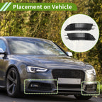 1 Pair Front Fog Light Grill for Audi A6 C7 (2012–2015) No. 4G0807681F Black