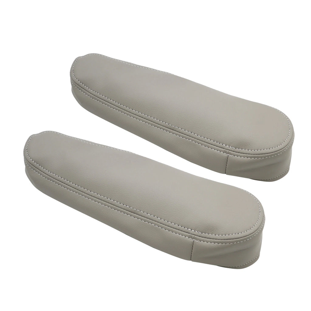 Set of 2 Gray Synthetic Leather Seat Armrest Covers for Toyota Sequoia (2001–2007)