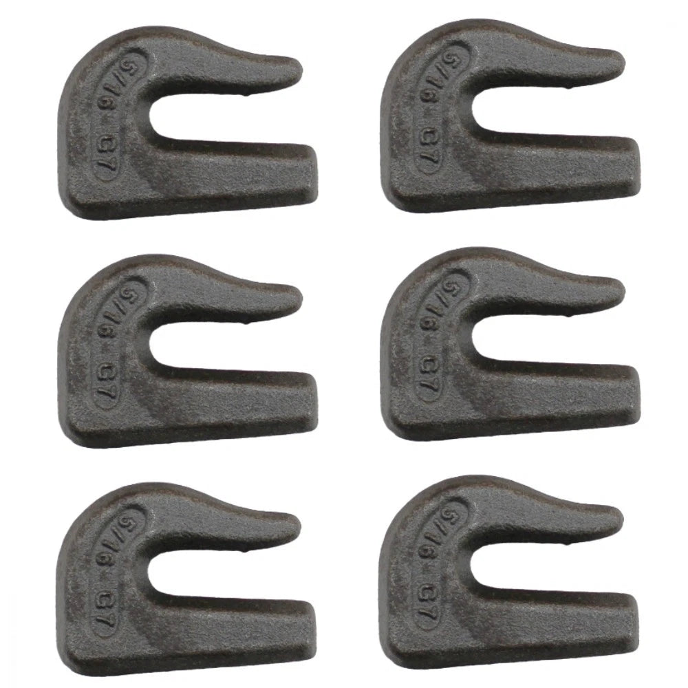 Set of 6 Weld On Grab Chain Hooks 5/16" G70 WLL 4,700 0900103