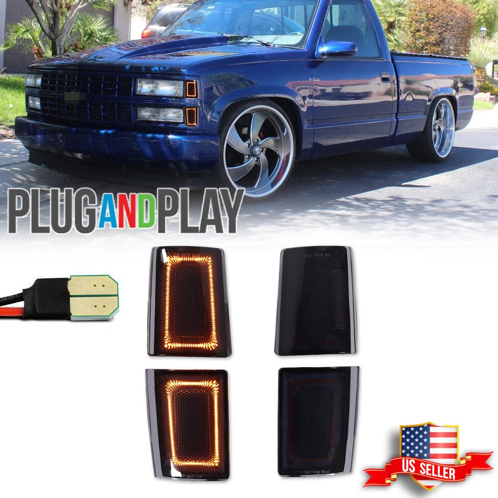 Amber LED Side Markers for Chevrolet C/K 1500 2500 3500 Suburban Blazer (1988–1993)