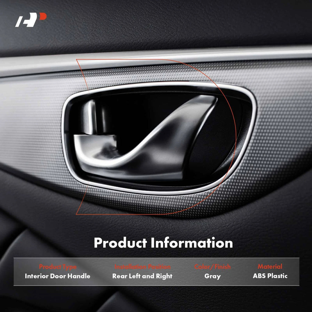 2X Rear Gray Interior Door Handle for Honda Odyssey (2005–2010)