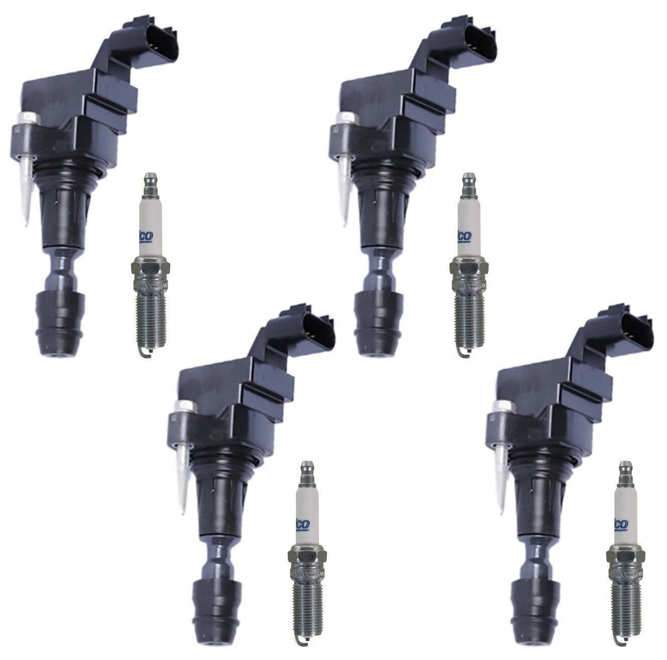 Set of 4 Ignition Coils & 4 Spark Plugs for GMC Terrain (2010–2017)