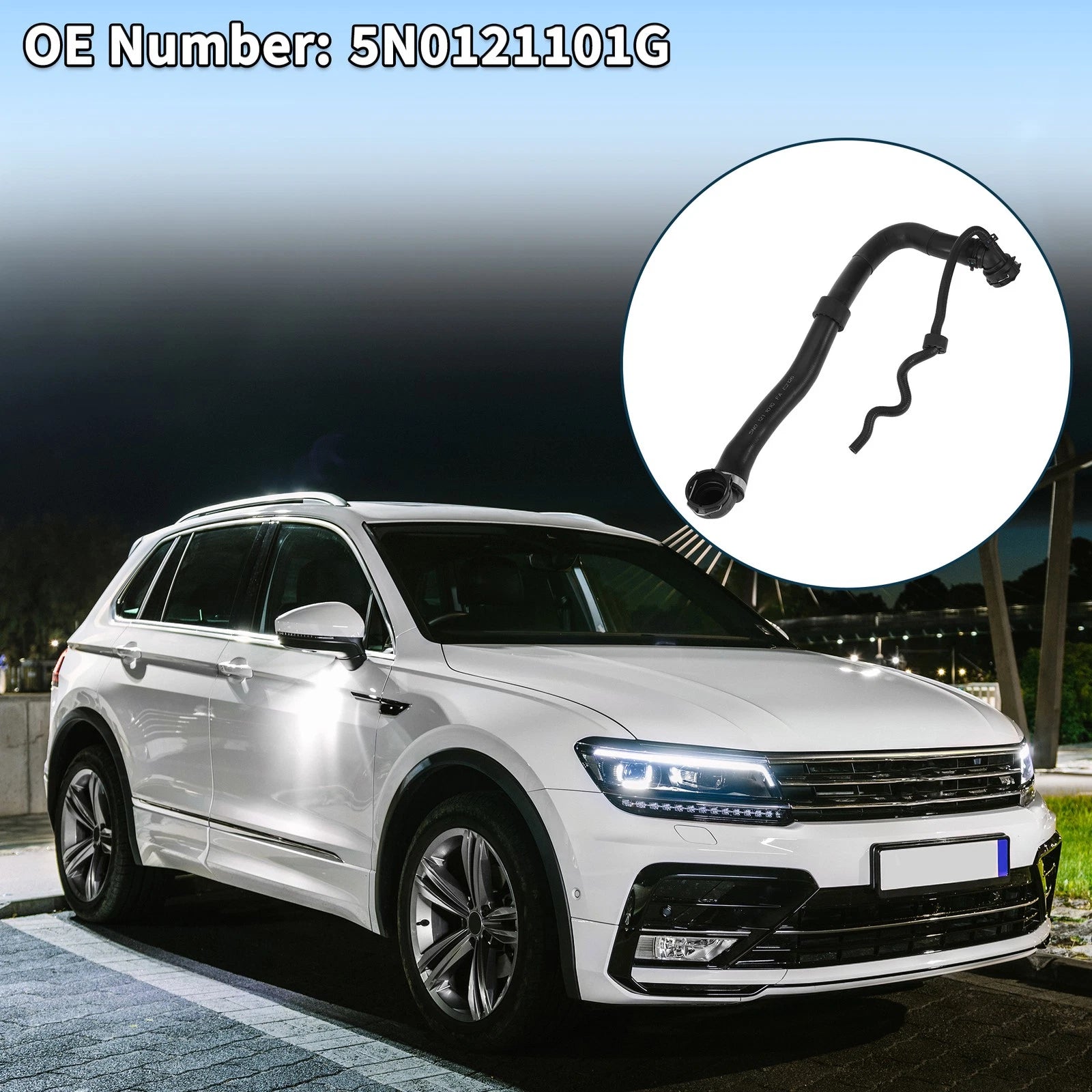 Radiator Hose Coolant Pipe for Volkswagen Tiguan (2009–2017) No. 5N0121101G