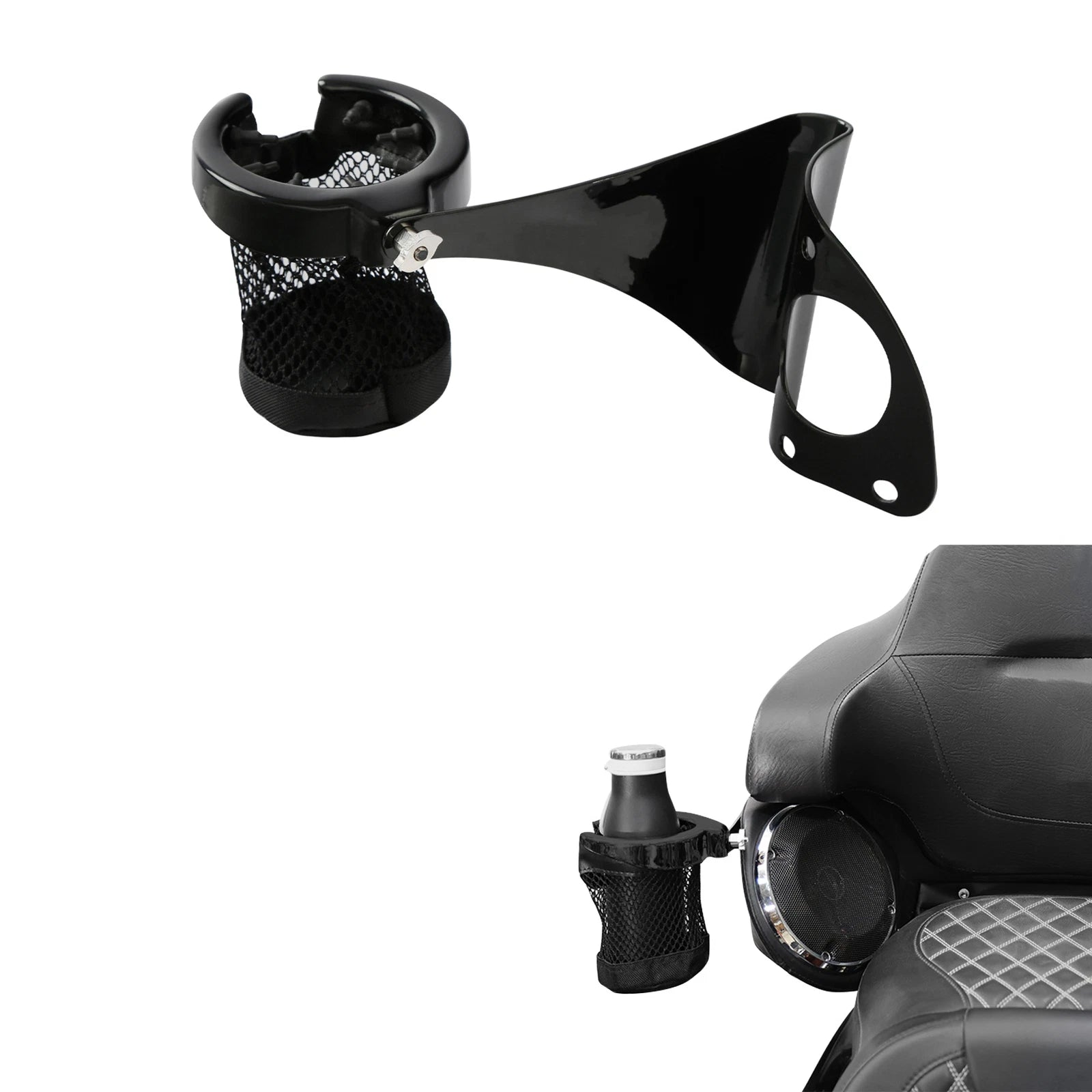 Rear Drink Cup Holder for Harley Touring Street Road Glide (2014–2023)