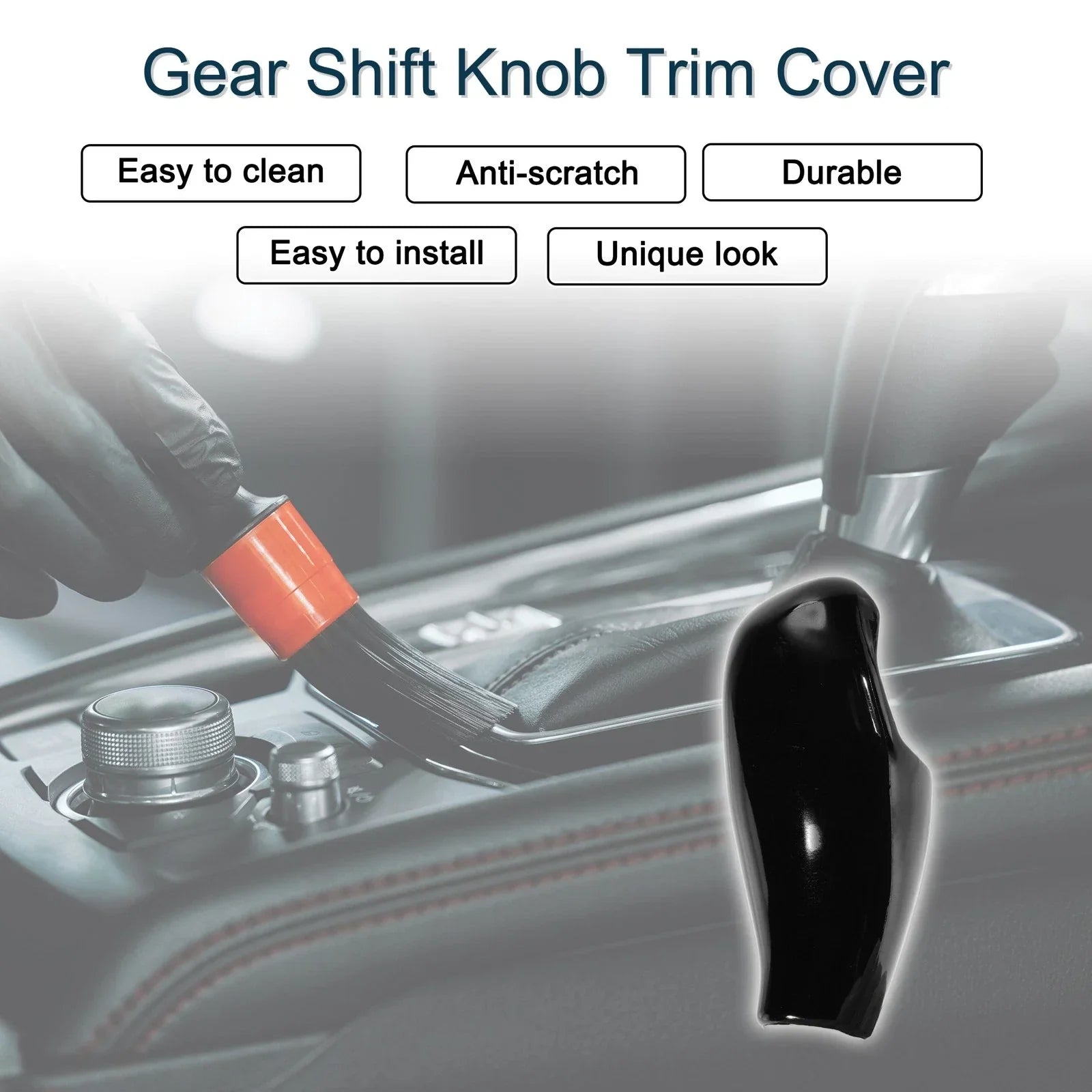 Gear Shift Knob Covers Decal for BMW 5/6/7 Series Black