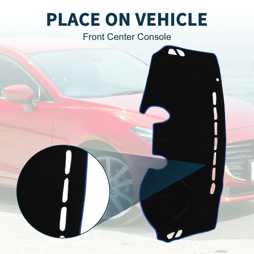 Dashboard Cover Mat for Mazda 2 Demio (2007–2014) Black Blue Sun Protector
