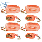 Set of 4 Ratchet Straps 1.5" × 20' 4000 lbs J Hook Heavy Duty Tie Downs