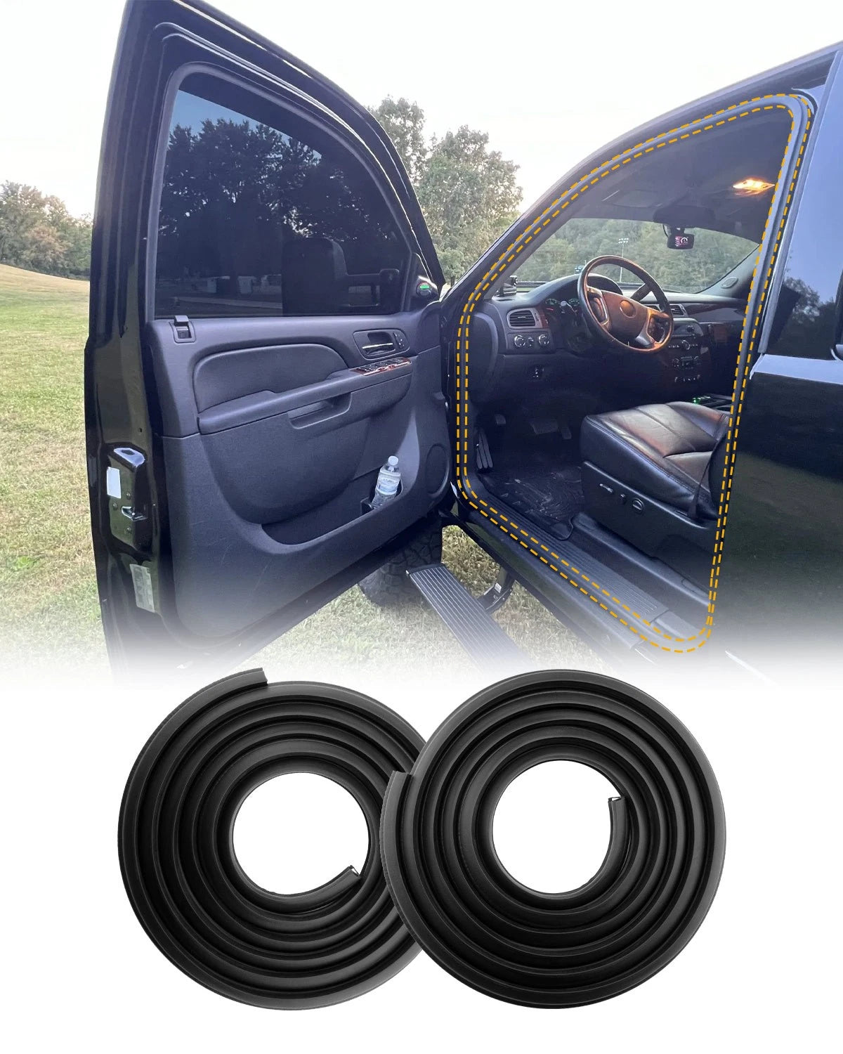 2X Door Weatherstrip Seal for Chevy Silverado GMC Sierra 1500 (2007–2014) 22766400