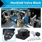 Air Ride Suspension Manifold Valve Block for Universal 0-200 PSI 1/4