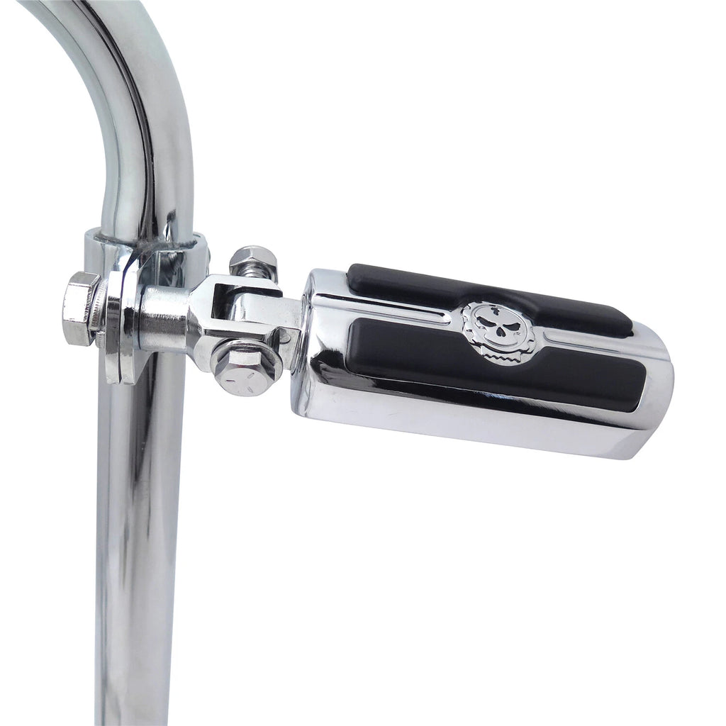 Footpeg Skull Foot Pegs 1 1/4" 1" 25mm 32mm Mount Clamps for Harley Street Glide
