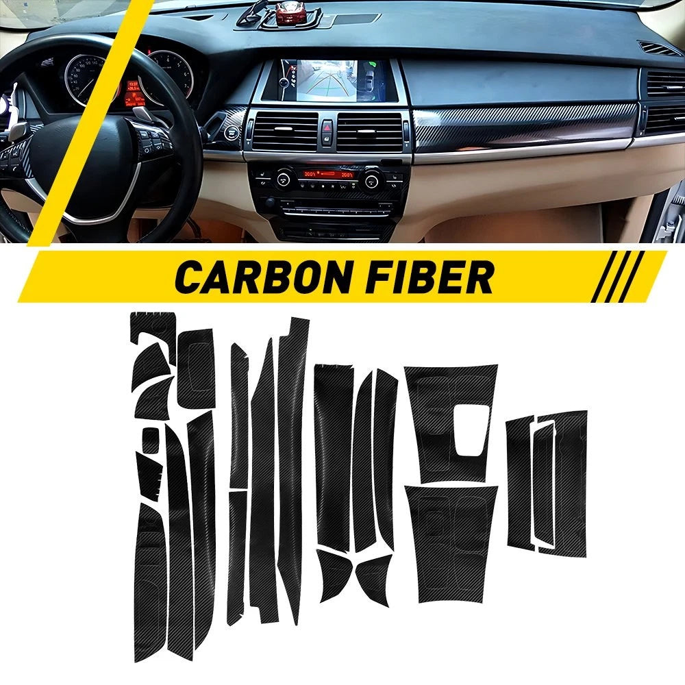 Carbon Fiber Interior Accessories Kit for BMW X5 E70 X6 E71 (2008–2014)