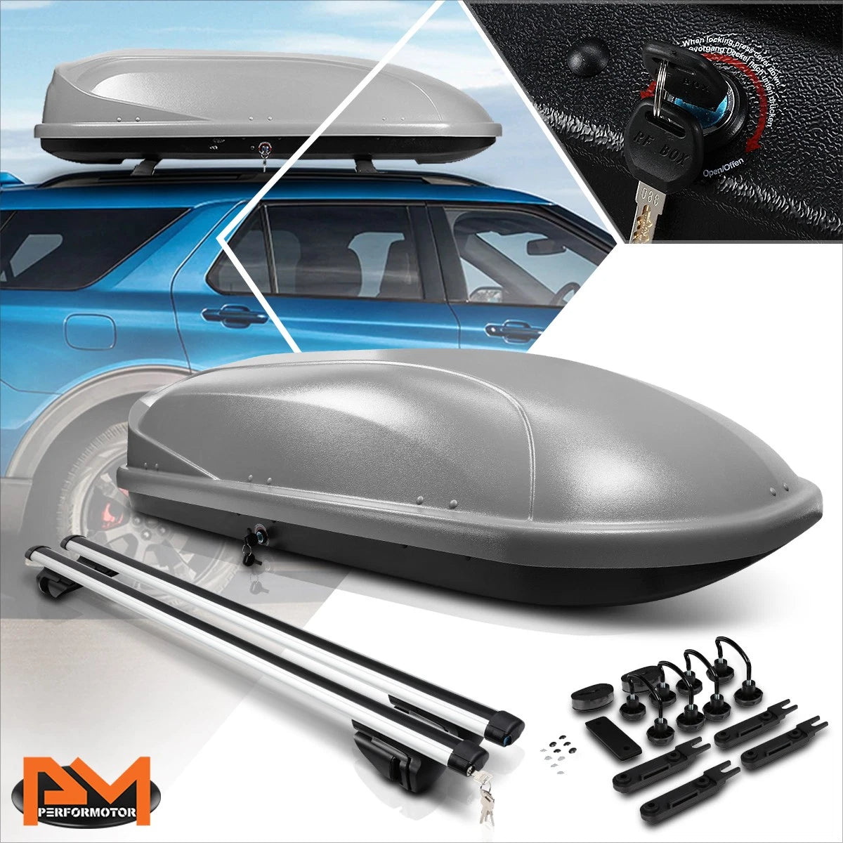 Adjustable Aluminum Cross Bar Roof Rack for Universal Fit (135cm)