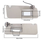 Set of 2 Gray Sun Visors with Lights for Dodge Ram 1500 2500 3500 (2013–2018)