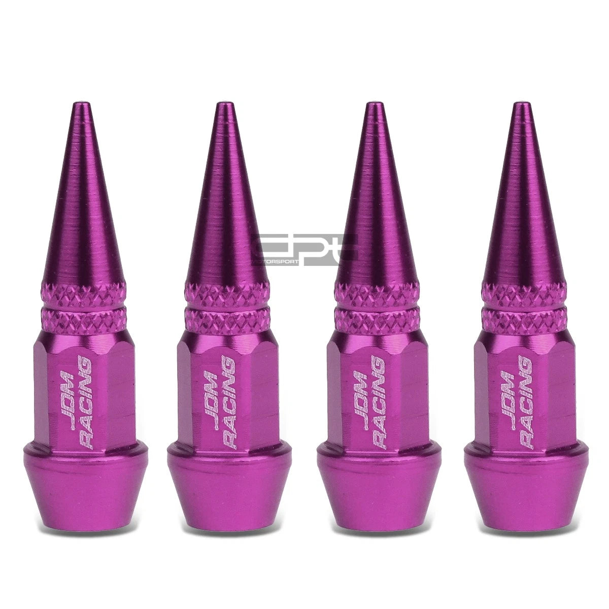 Set of 4 Purple Spiky Tire Rim Air Valve Caps for Universal Fit