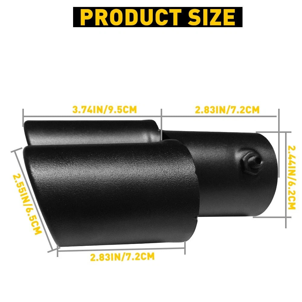 Matte Black Stainless Exhaust Tip for Universal Fit (1.5-2.4 Inch)
