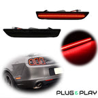 Red LED Smoked Rear Bumper Side Marker Lamps for Ford Mustang (2010–2014)
