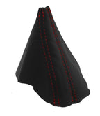 Leather Automatic Shift Boot Cover for Audi A6 (2005–2011) Red Stitch