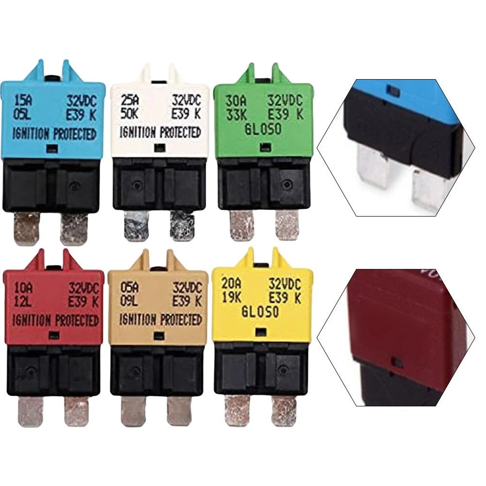 6X Manual Reset Circuit Breaker Set for Trucks & Marine Vehicles